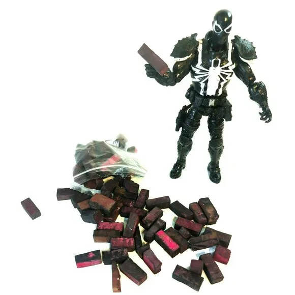 Custom Distressed Red Bricks 1/12 Scale For Action Figures, Dioramas, Dollhouses - Picture 3 of 5